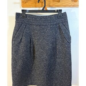 CAbi Charcoal Tweed Pencil Skirt